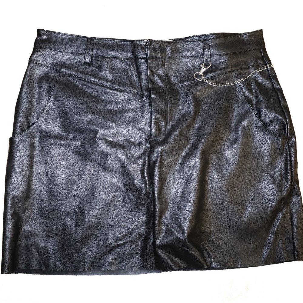Faux Leather Skirt (with chain)